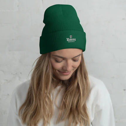 Cuffed Beanie Roses