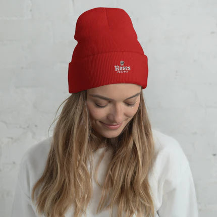Cuffed Beanie Roses